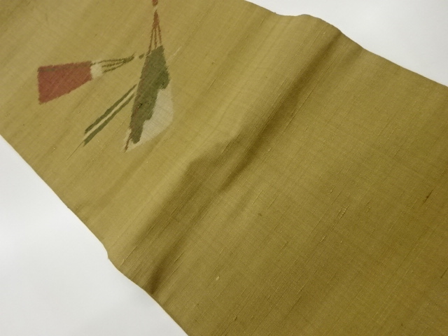 JAPANESE HIRAKI NAGOYA OBI / TSUMUGI / WOVEN FOLDING FAN PATTERN